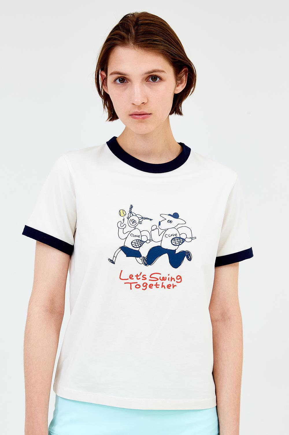 clove - [23SS clove] Swing Together Graphic T-shirt (Ivory)