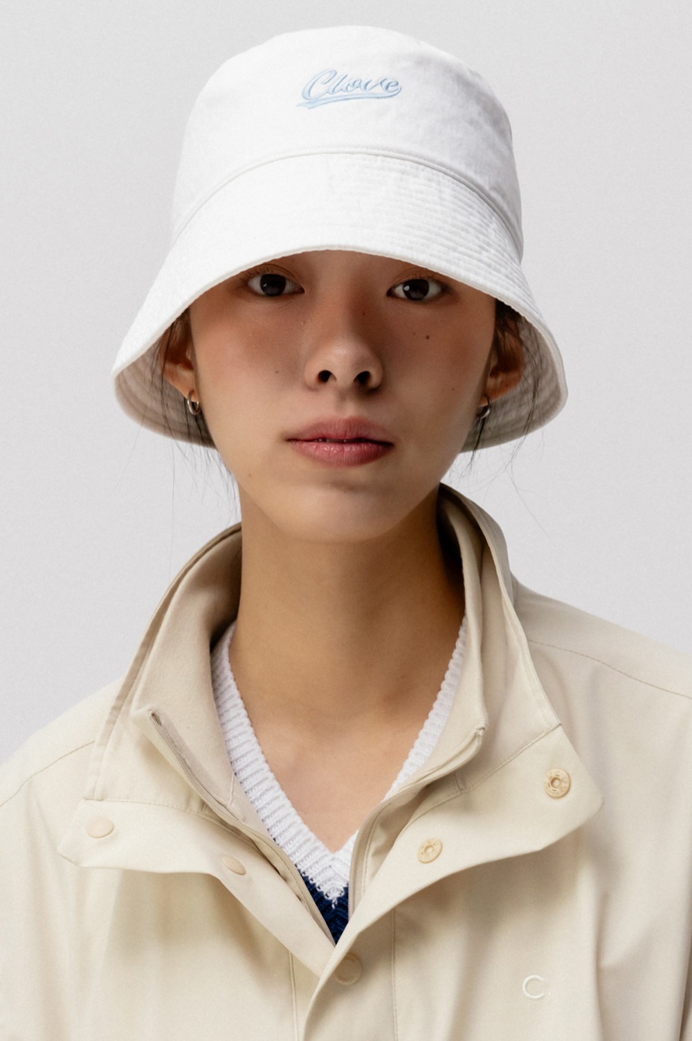 clove - [24SS clove] Cotton Bucket Hat (White)
