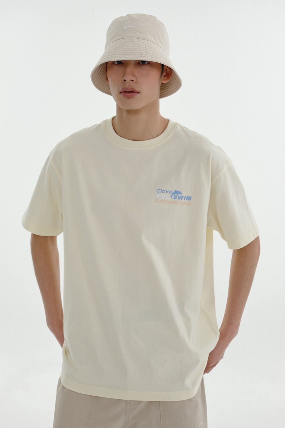 clove - [24SS clove] Swim Club T-Shirt (Cream)