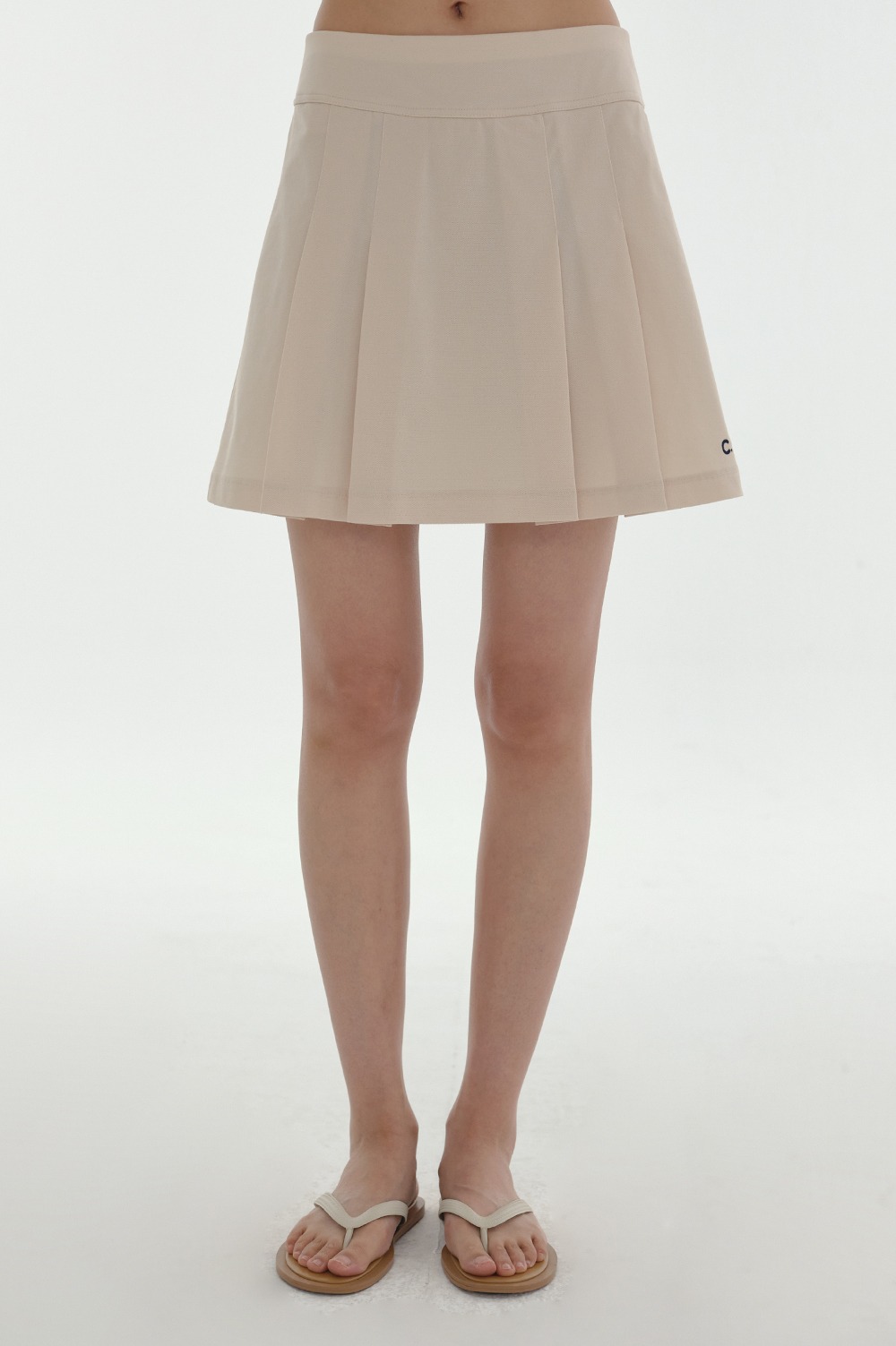 clove - [24SS clove] Court Skirt (Light Beige)
