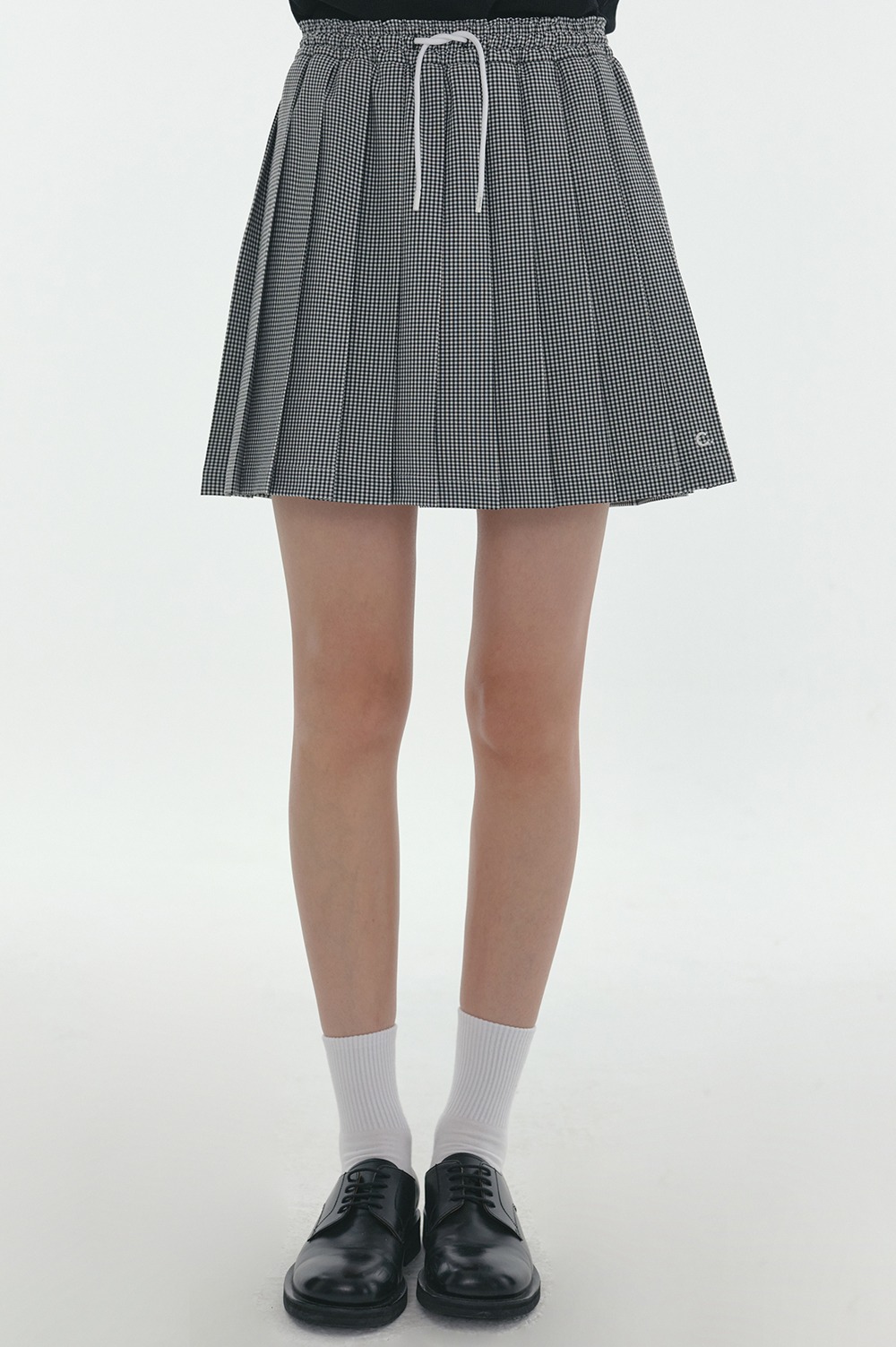 clove - [24SS clove] Pleats Banding Skirt  (Black)