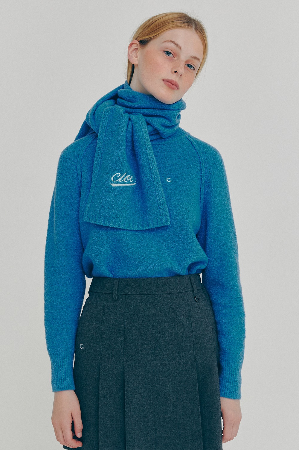 clove - [FW21 clove] Boucle Pullover Knit (Blue)