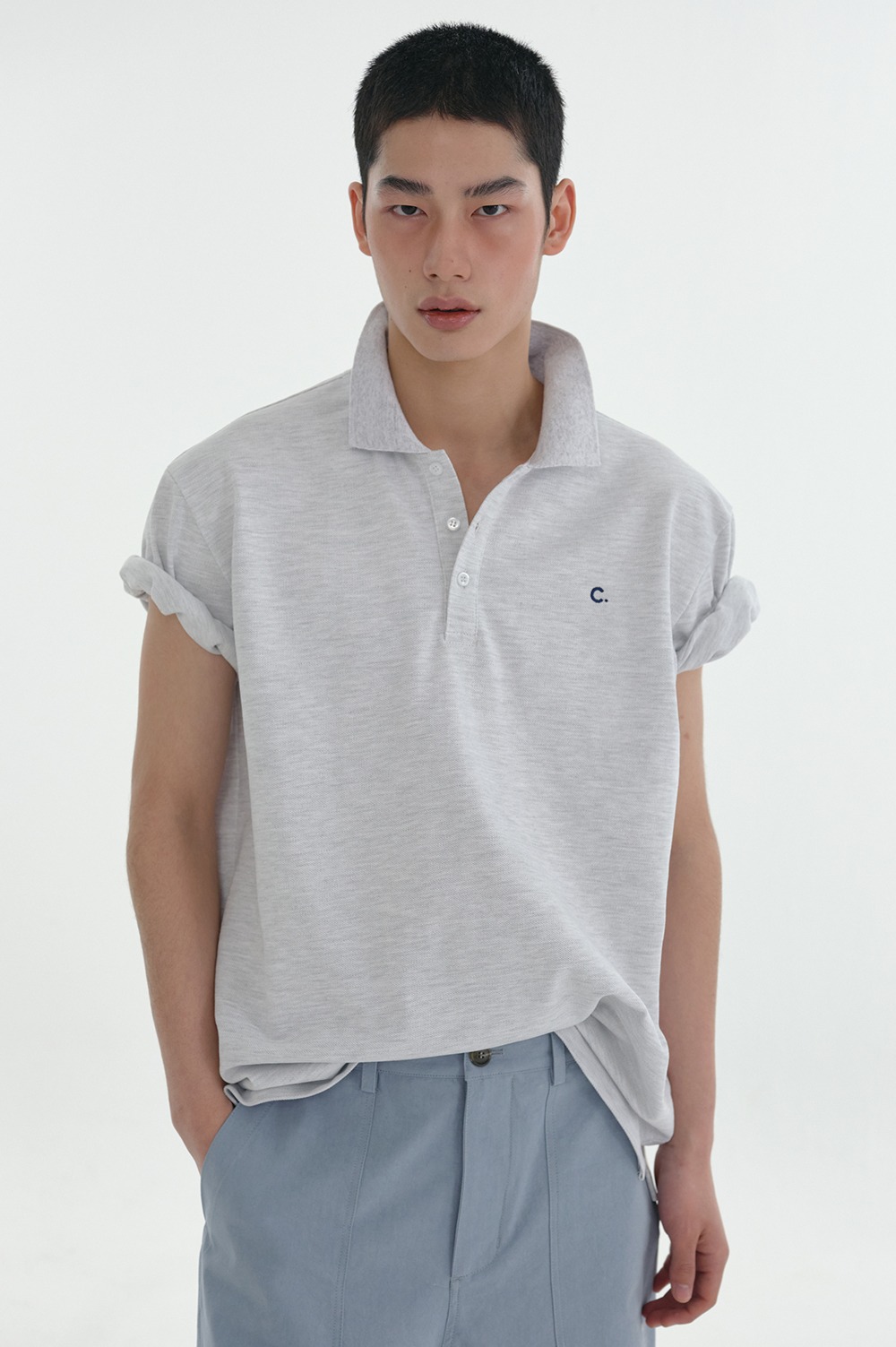 clove - [7/19(금) 예약배송][24SS clove] Standard Pique T-Shirt_Men (Light Grey)