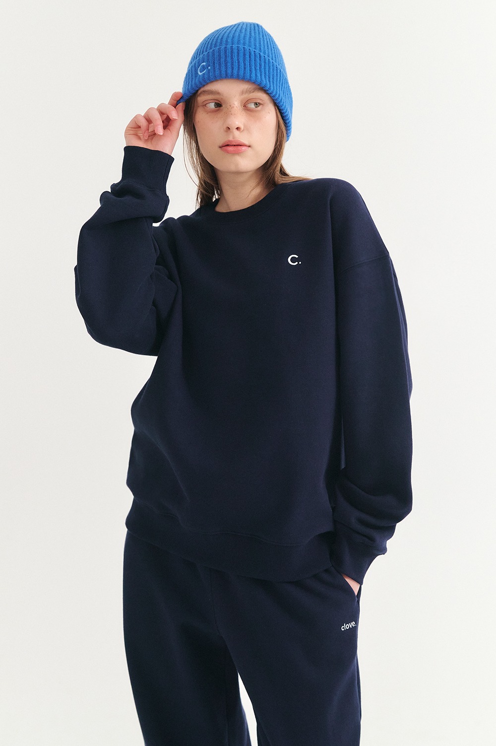 clove - [21Winter] Classic Fleece Sweatshirt_Women (Dark Navy)