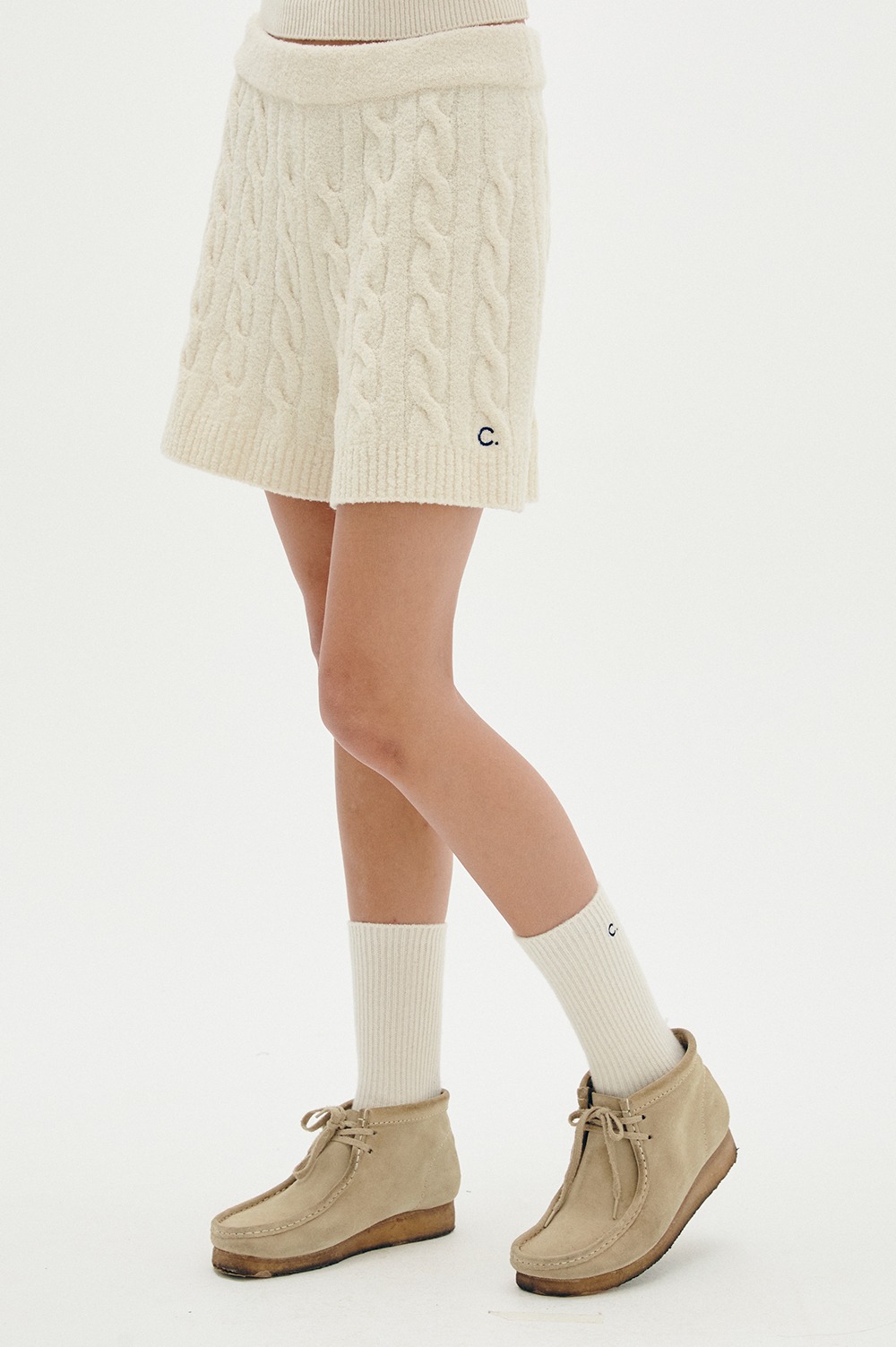 clove - [22FW clove] Cable Knit Shorts (Ivory)