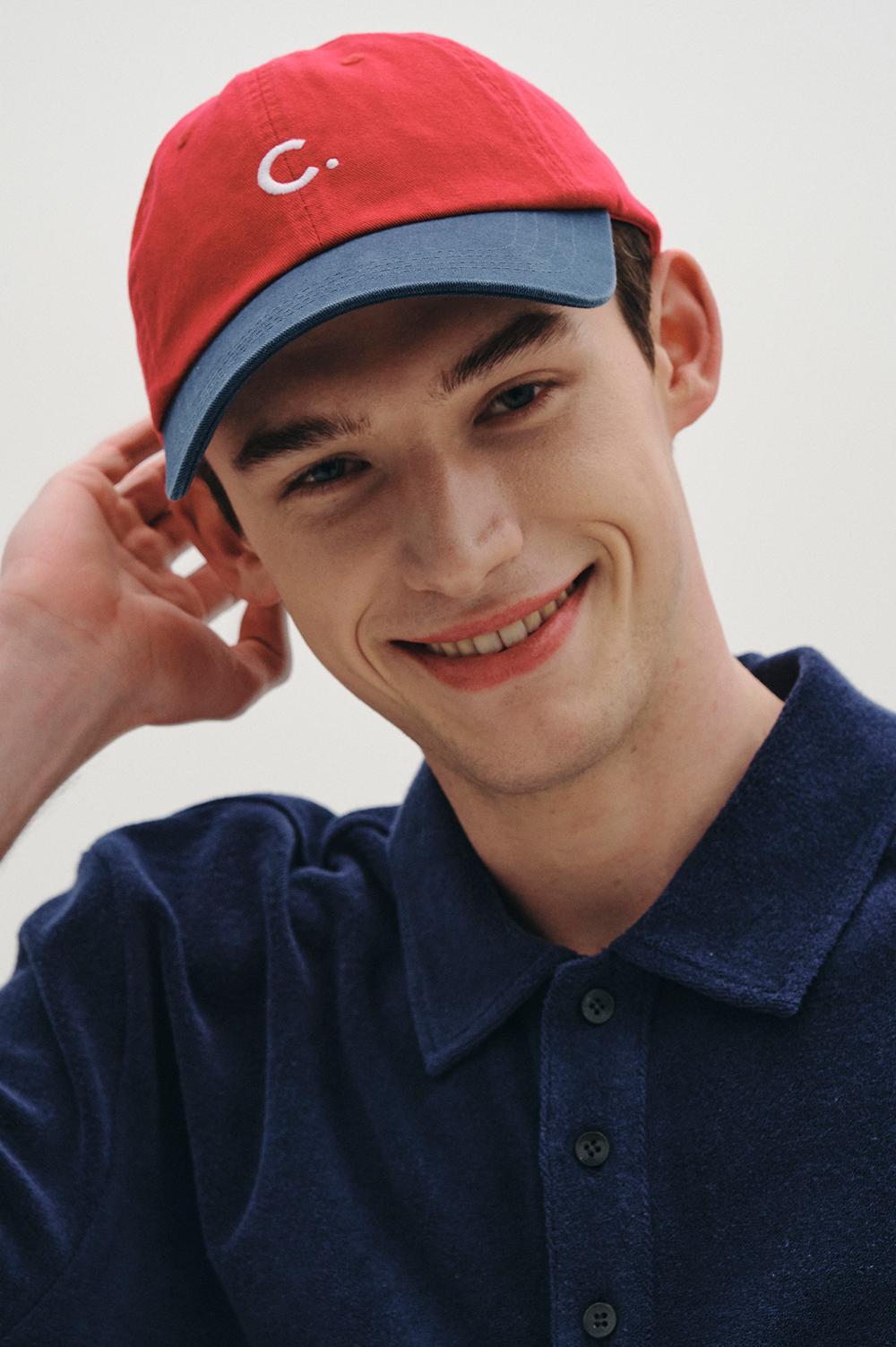 clove - Basic Fit Ball Cap Colorblock (Red)