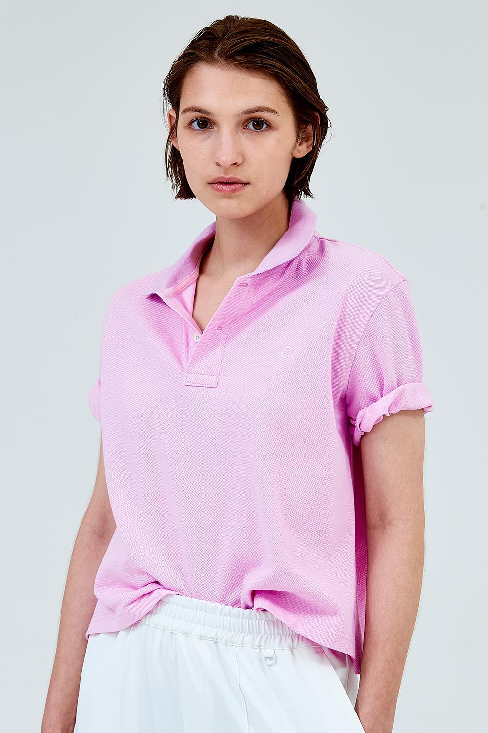 clove - [23SS clove] Pique Crop T-Shirt (Pink)