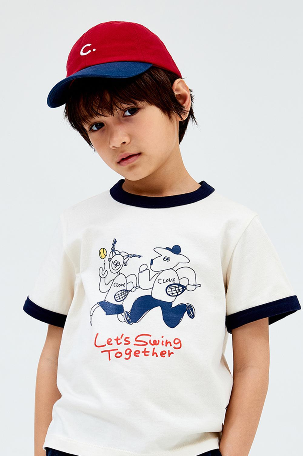 clove - [23SS clove] Swing Together Graphic T-shirt_Kids (Ivory)