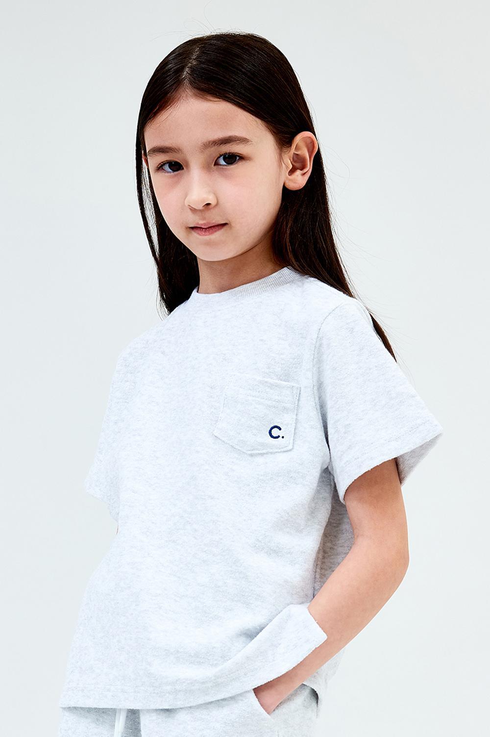 clove - [23SS clove] Terry Pocket T-Shirt_Kids (Light Grey)