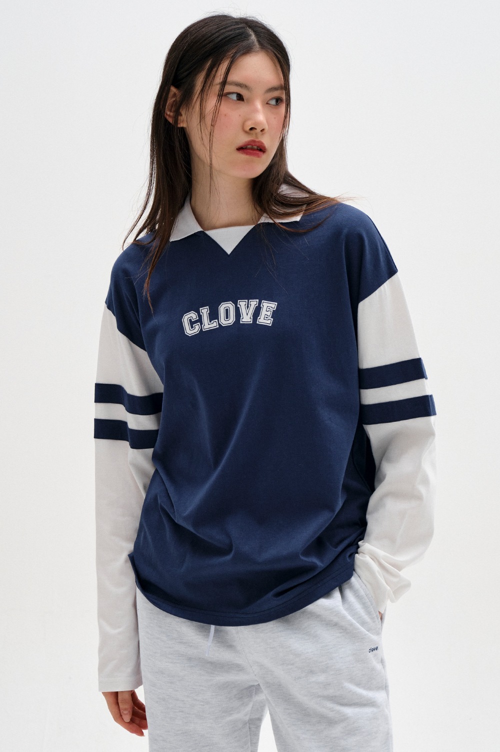 clove - [23FW clove] Rugby Jersey T-Shirt (Navy)