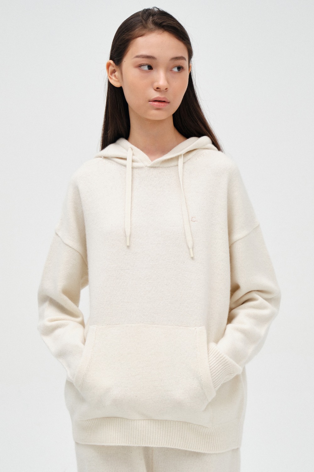 clove - [23FW clove] Knit Hooded Pullover (Ivory)
