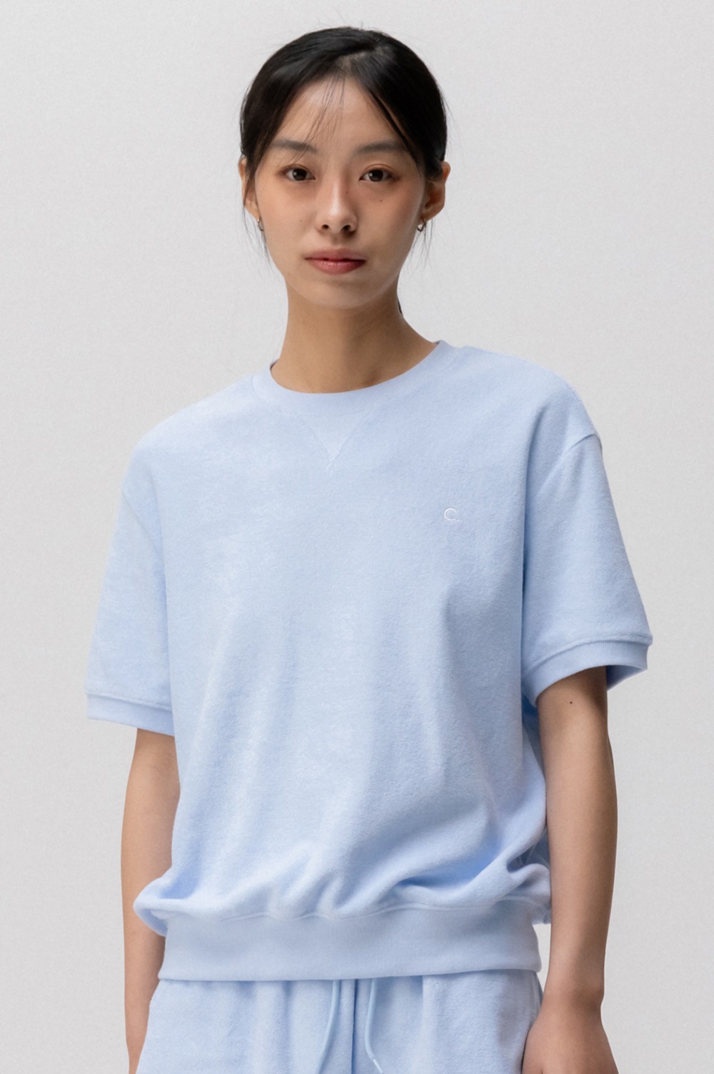 clove - [24SS clove] Soft Terry T-Shirt (Sky Blue)