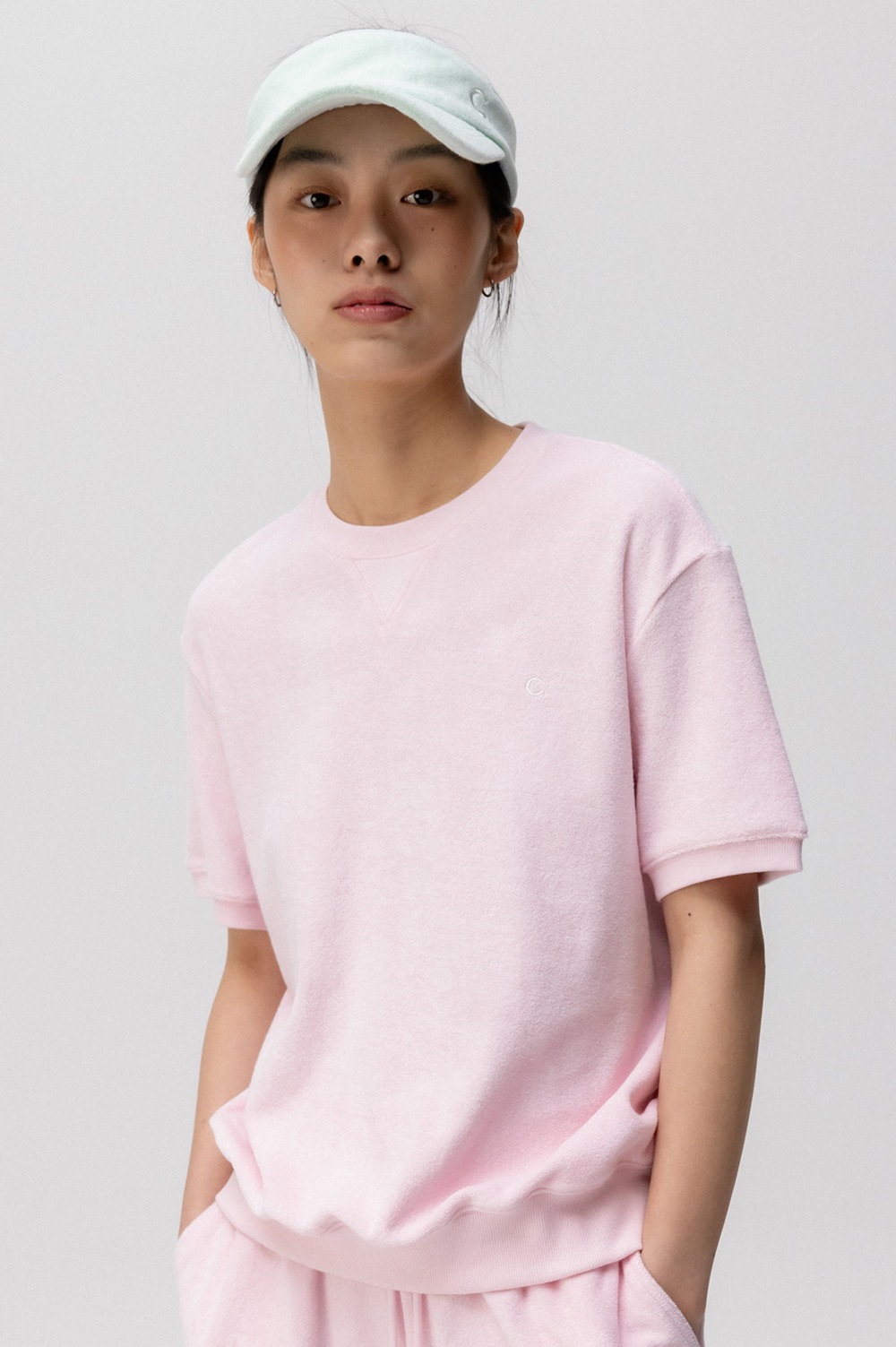 clove - [24SS clove] Soft Terry T-Shirt (Pink)